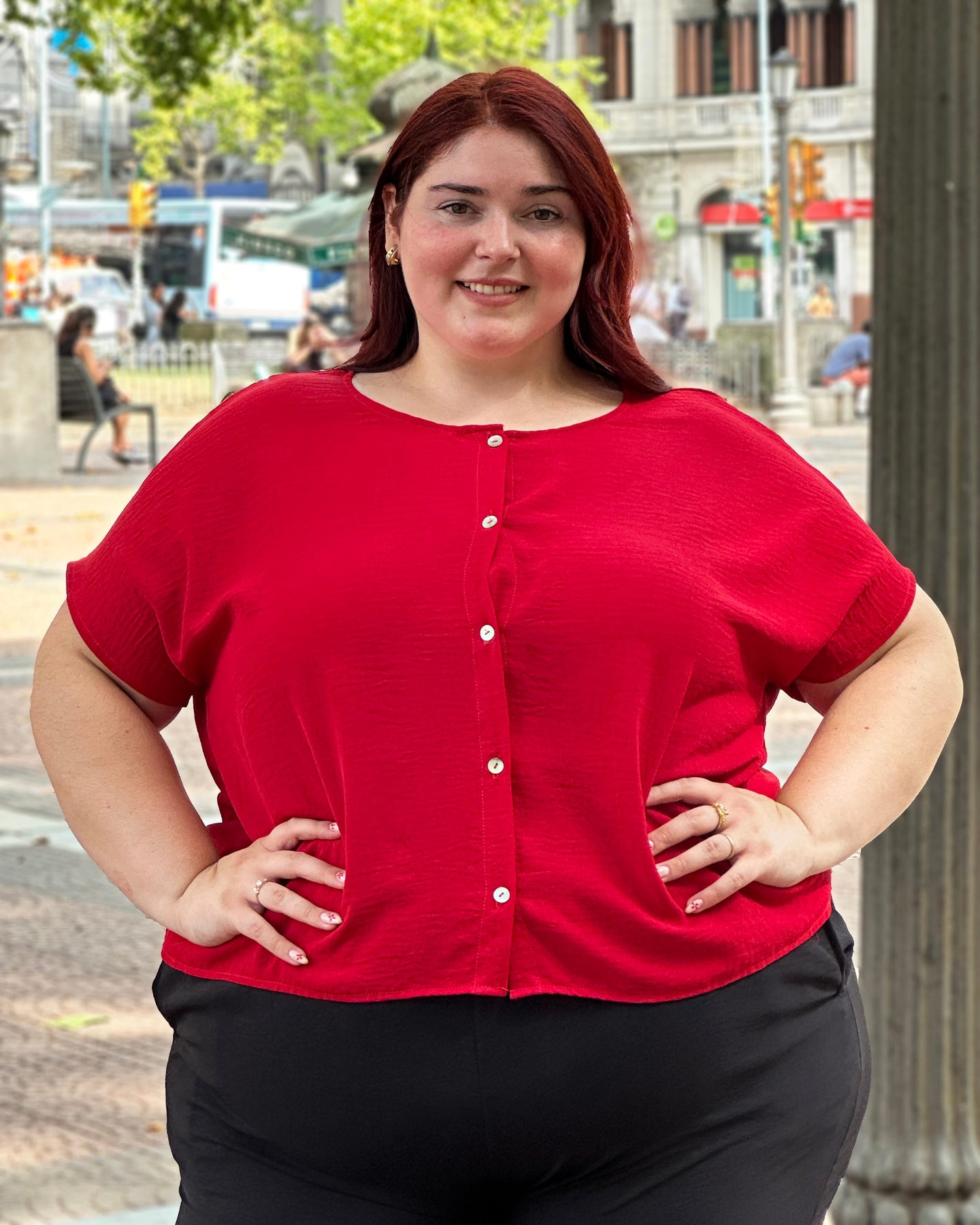 BLUSA CAMISA ANGEL - Roja