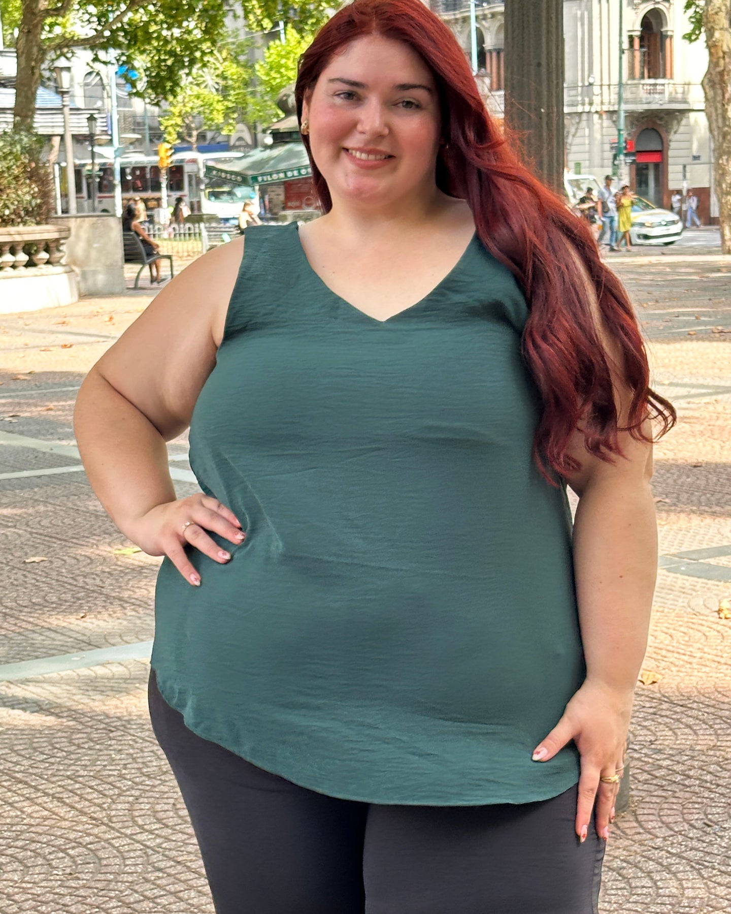 BLUSA MUSCULOSA ESENCIAL - Verde Petróleo