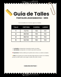 PANTALON JEAN BABUCHA - Gris