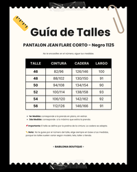 PANTALON JEAN FLARE CORTO - Negro 1125