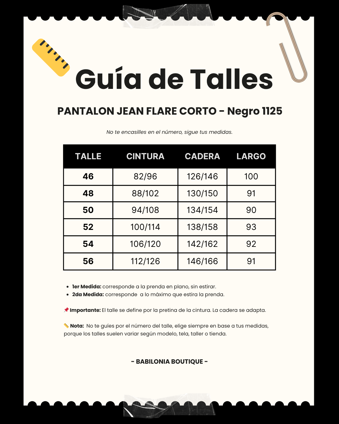 PANTALON JEAN FLARE CORTO - Negro 1125