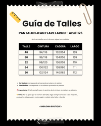 PANTALON JEAN FLARE LARGO - Azul 1125