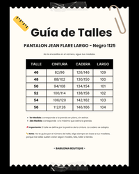 PANTALON JEAN FLARE LARGO - Negro 1125