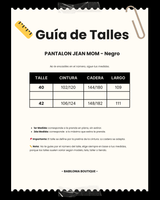 PANTALON JEAN MOM - Negro