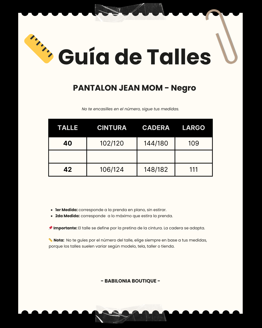 PANTALON JEAN MOM - Negro