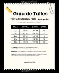 PANTALON JEAN SLIM PRETA - Azul medio