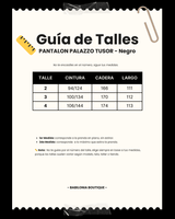 PANTALON PALAZZO TUSOR - Negro