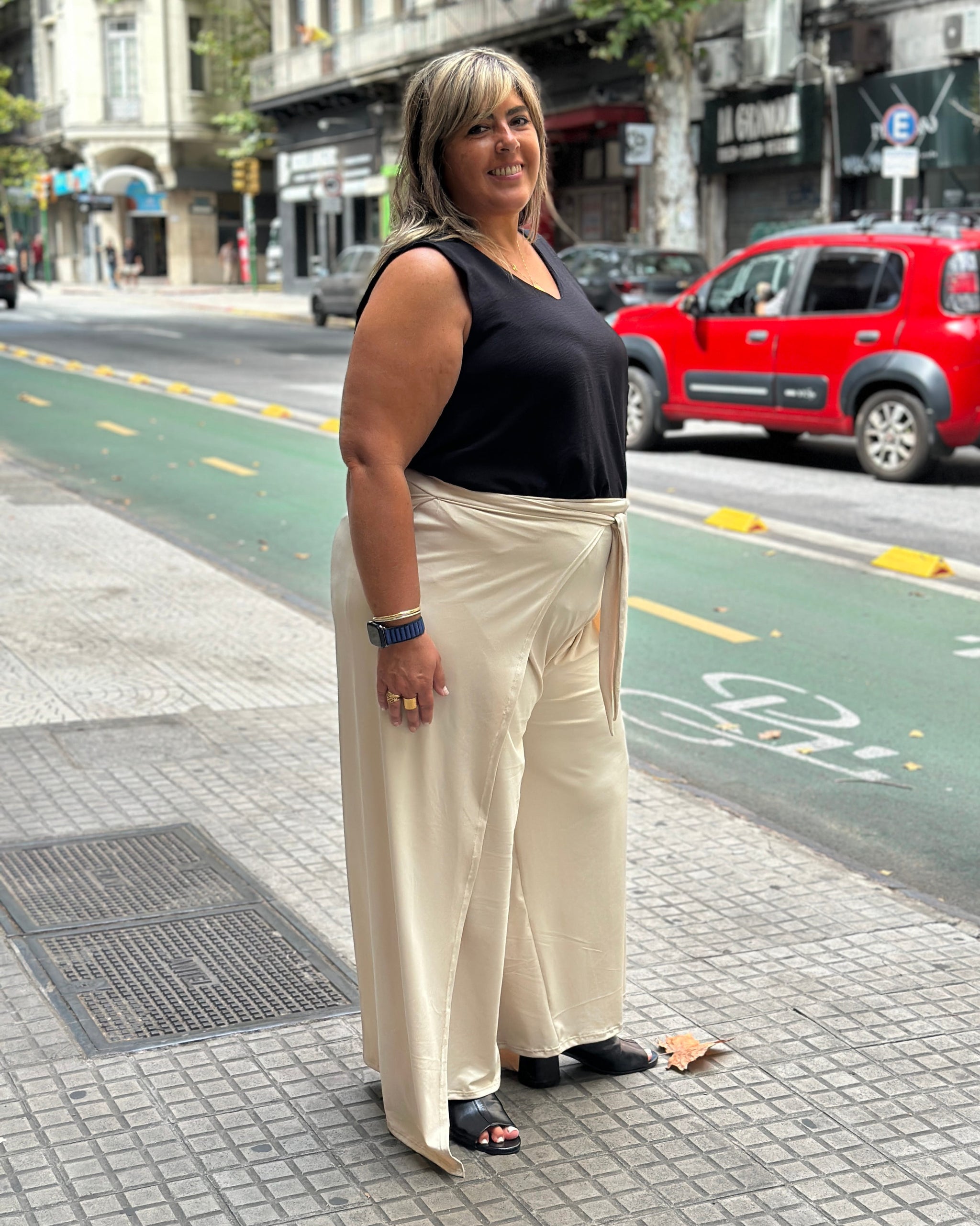 PANTALÓN CRUZADO FLORIPA - Beige