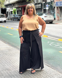 PANTALÓN CRUZADO FLORIPA - Negro
