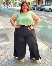 PANTALÓN CRUZADO FLORIPA - Negro