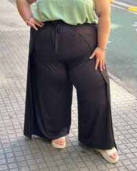 PANTALÓN CRUZADO FLORIPA - Negro