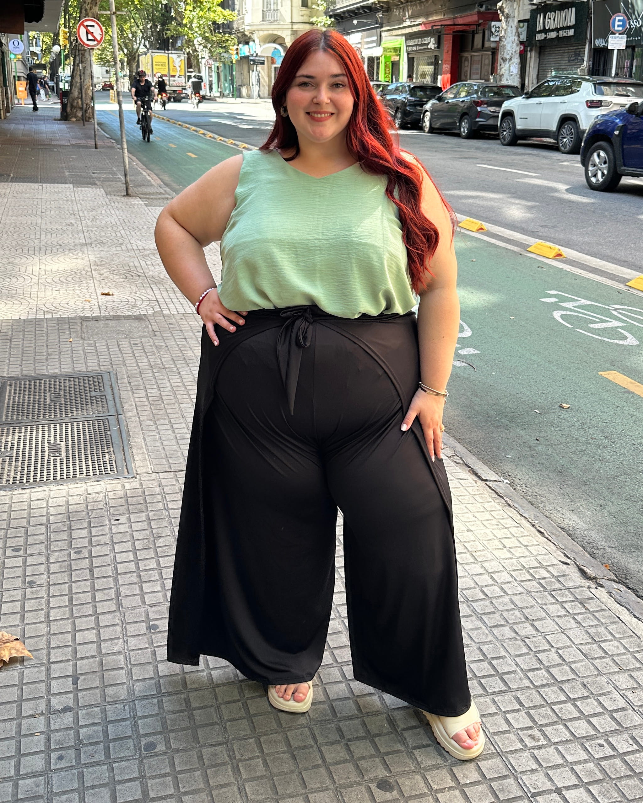 PANTALÓN CRUZADO FLORIPA - Negro