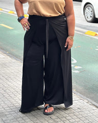 PANTALÓN CRUZADO FLORIPA - Negro