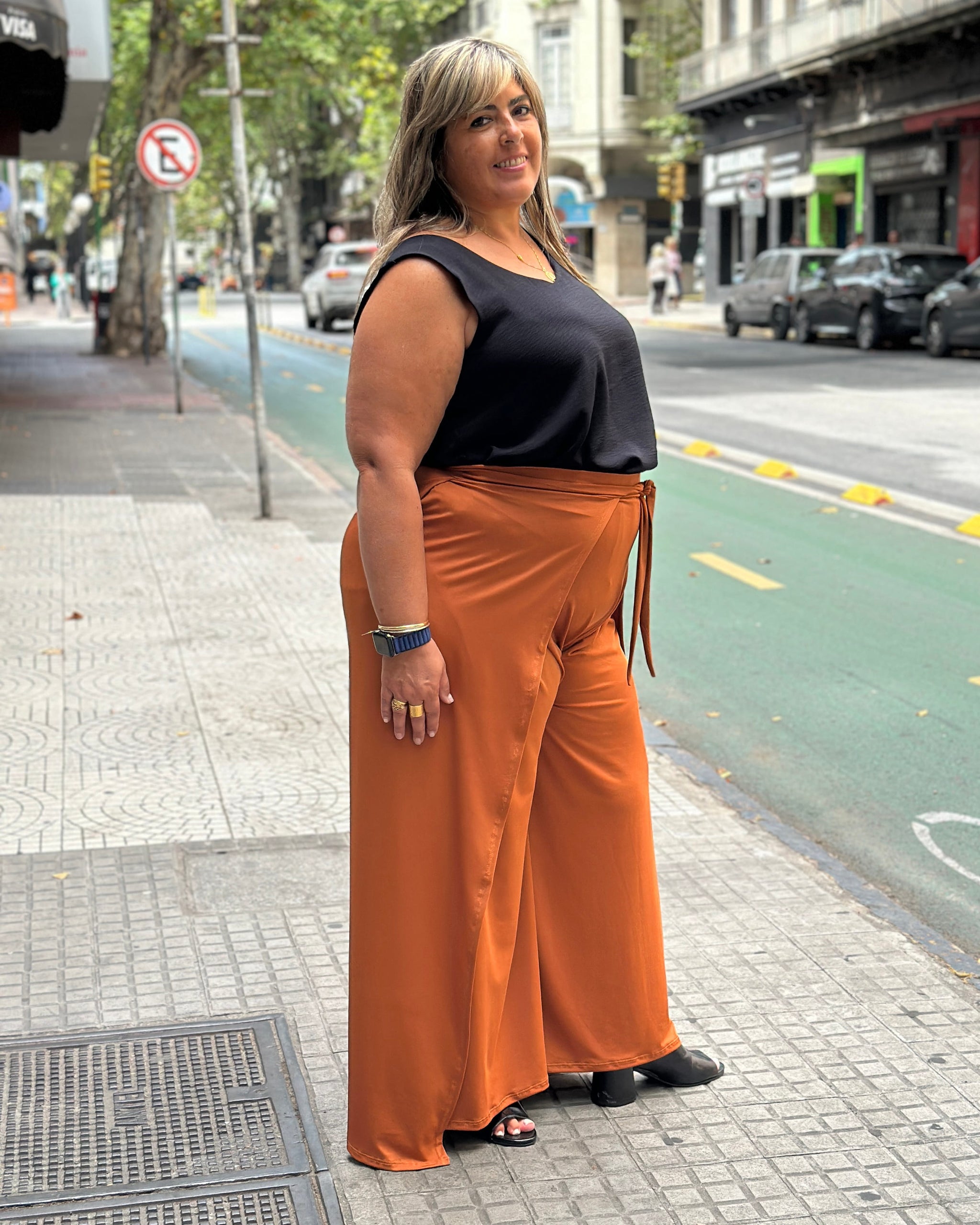 PANTALÓN CRUZADO FLORIPA - Terracota