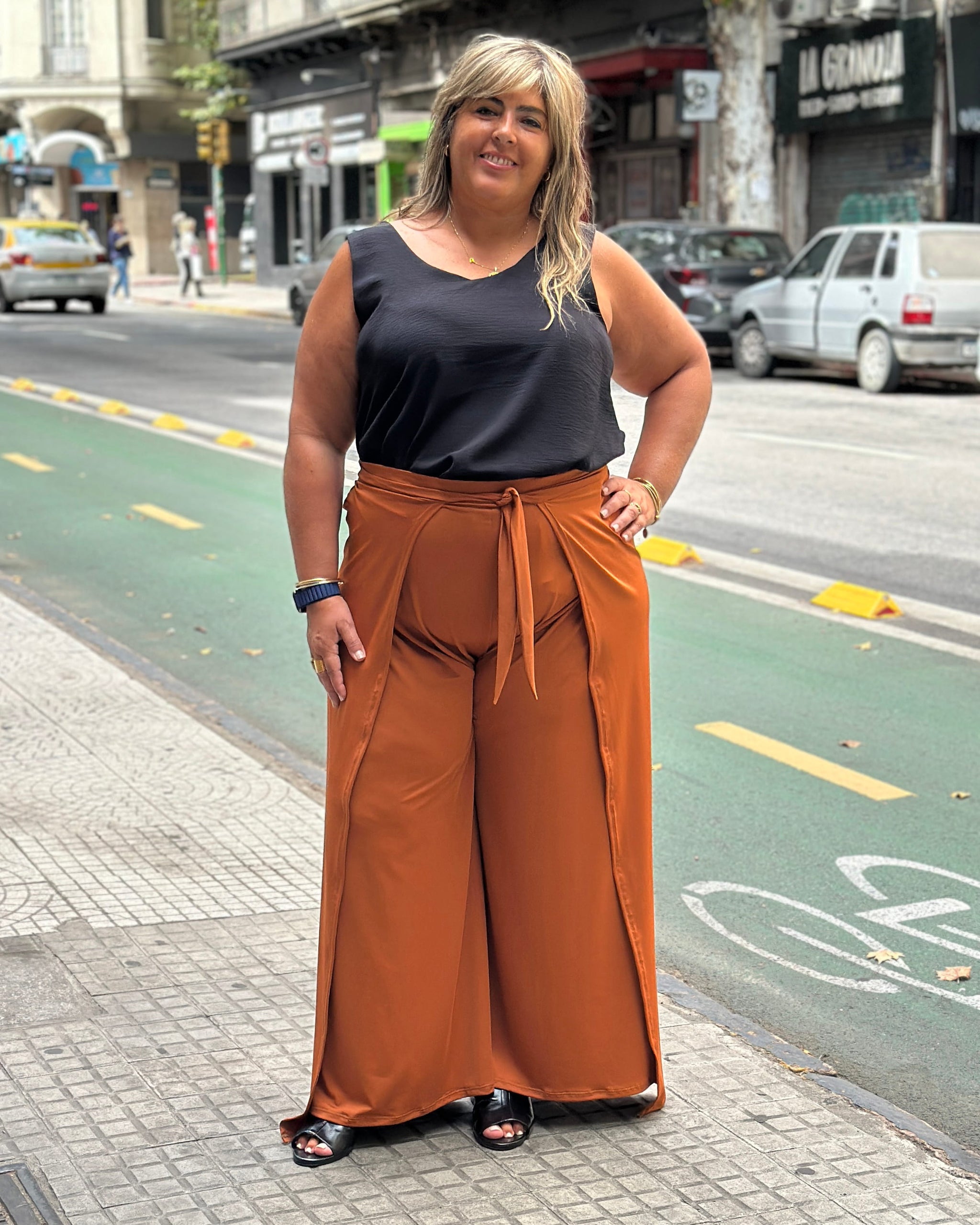 PANTALÓN CRUZADO FLORIPA - Terracota