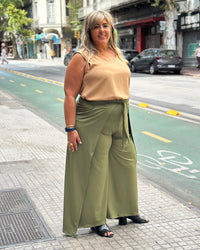 PANTALÓN CRUZADO FLORIPA - Verde