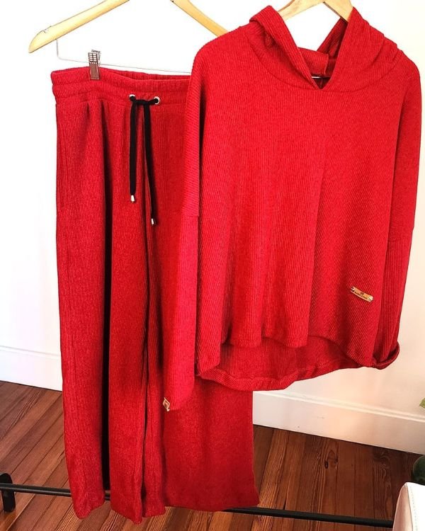 PANTALON PALAZZO BRUSELAS - Rojo