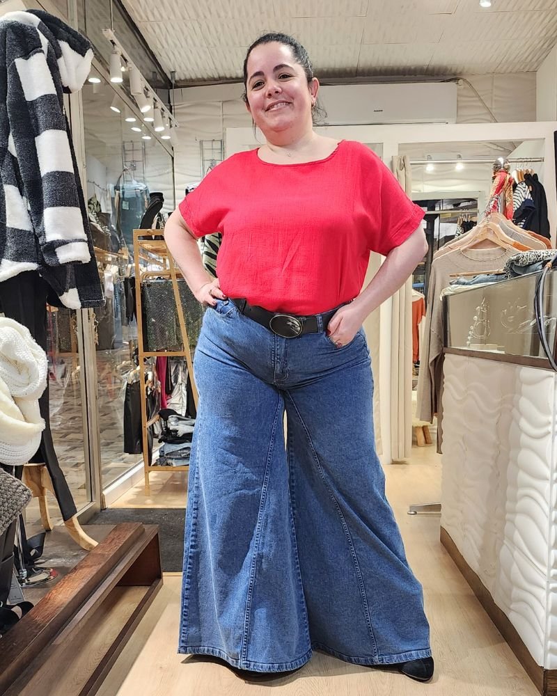 Pantalón Jean Ancho Pata Elefante LÍNEA