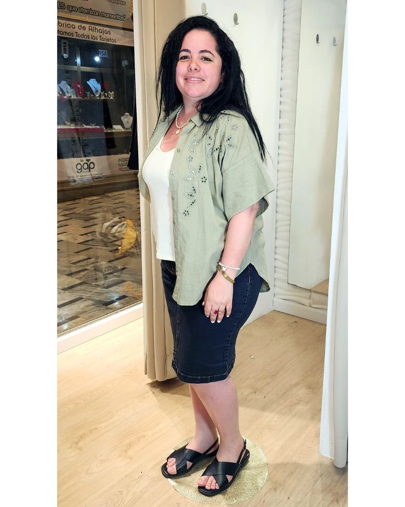 Pollera Falda Jean Gris Dubai