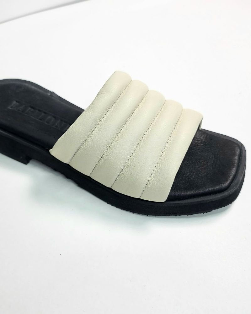 Sandalias Cuero Auténtico CHANCLAS Blancas