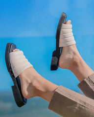 Sandalias Cuero Auténtico CHANCLAS Blancas