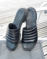 Sandalias Cuero Original CHANCLAS Negras