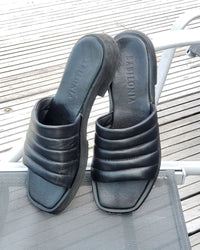 Sandalias Cuero Original CHANCLAS Negras