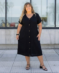 VESTIDO CAMISERO - Negro