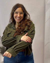 CAMPERA DE CORDEOY VERDE OLIVA OLIVIA