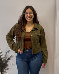 CAMPERA DE CORDEOY VERDE MUSGO OLIVIA