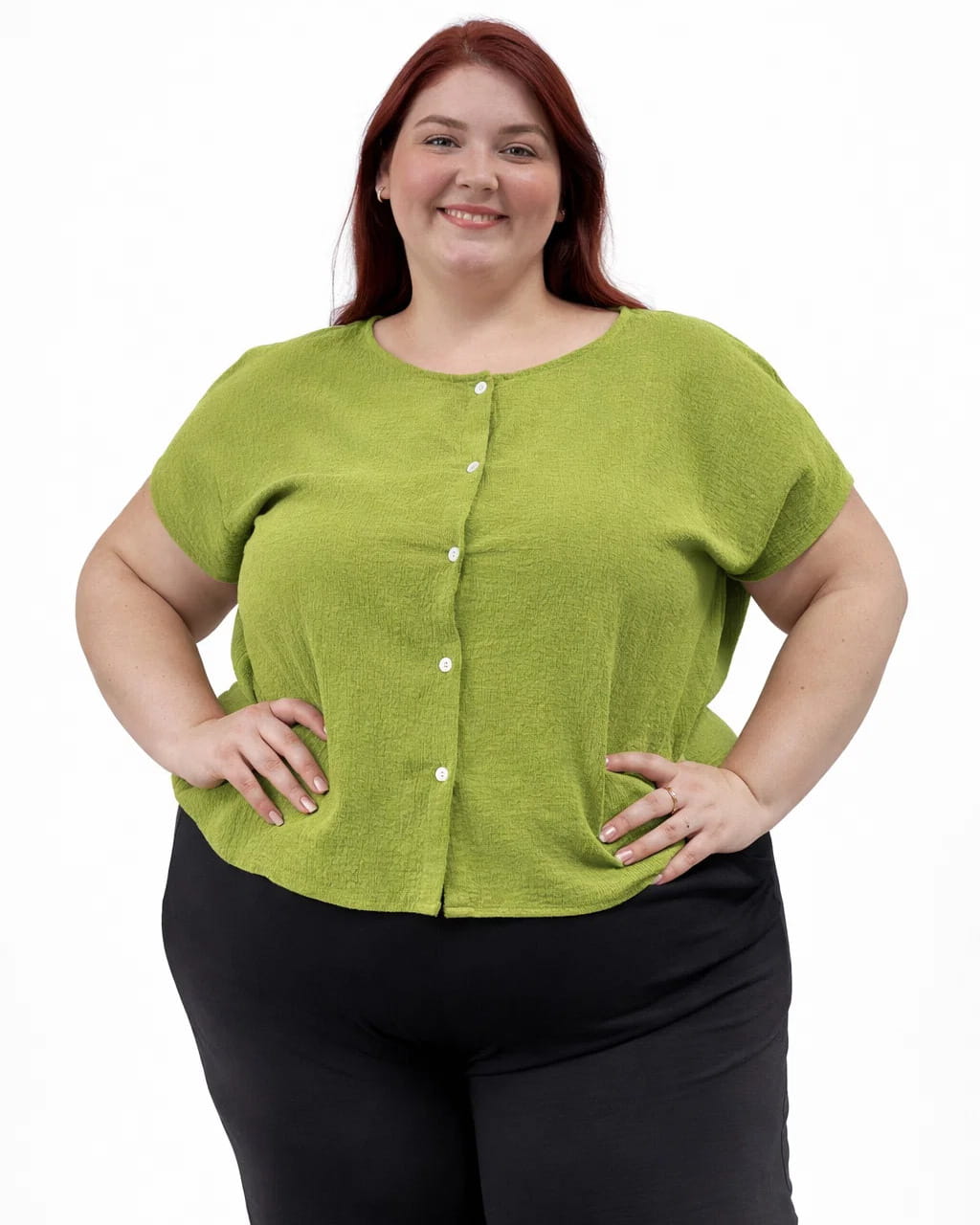 BLUSA CAMISA ANGEL - Verde Pistacho