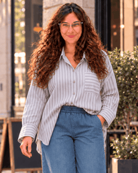 LOOK COMPLETO CASUAL | Pantalón Jean Fino Camisero + Camisa a rayas + Musculosa -🛡️COMPRA SEGURA🛡️