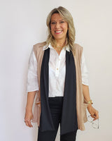 Chaleco Corto Punto de Hilo MIAMI BEIGE