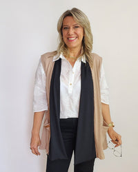 Chaleco Corto Punto de Hilo MIAMI BEIGE