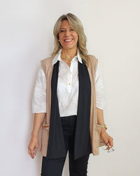 Chaleco Corto Punto de Hilo MIAMI BEIGE