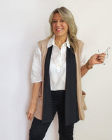 Chaleco Corto Punto de Hilo MIAMI BEIGE