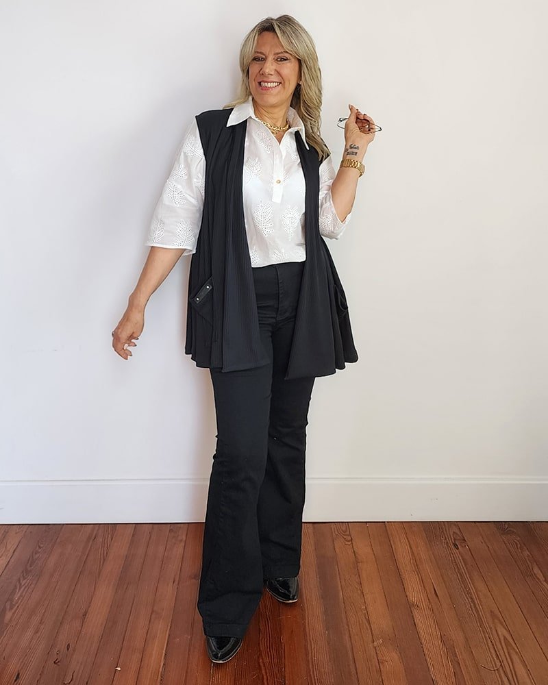 Chaleco Corto Punto de Hilo MIAMI BEIGE