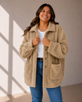 CHAQUETA CORDERITO MONTREAL LARGA - Talles Grandes 🛡️ COMPRA SEGURA 🛡️