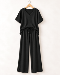 LOOK COMFORT BLACK  | Pantalón Morley + Remera Morley + Campera Jean Negra-🛡️COMPRA SEGURA🛡️