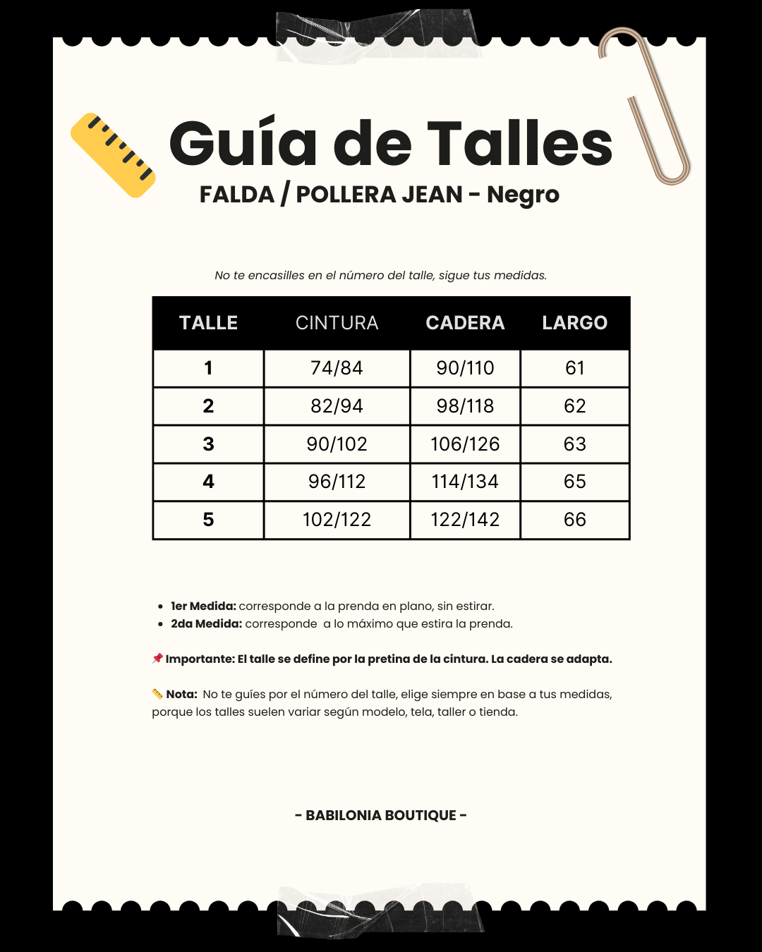 FALDA / POLLERA JEAN - Negro