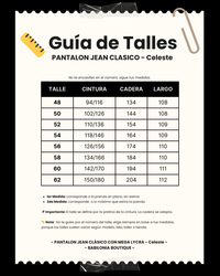 PANTALON JEAN CLASICO - Celeste