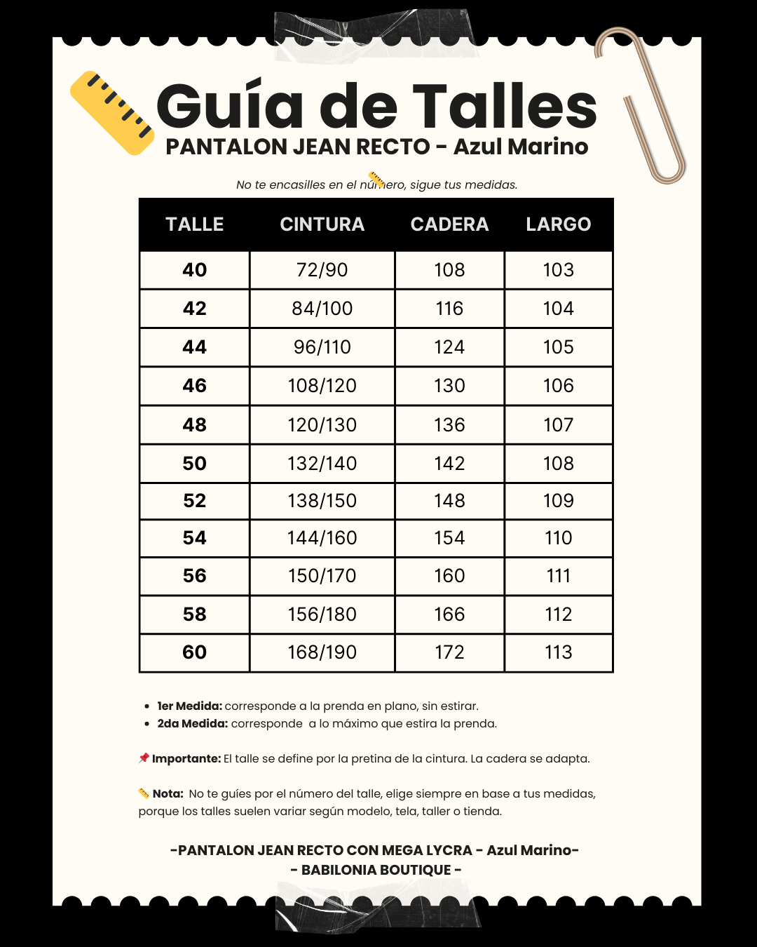 PANTALON JEAN RECTO - Azul Marino