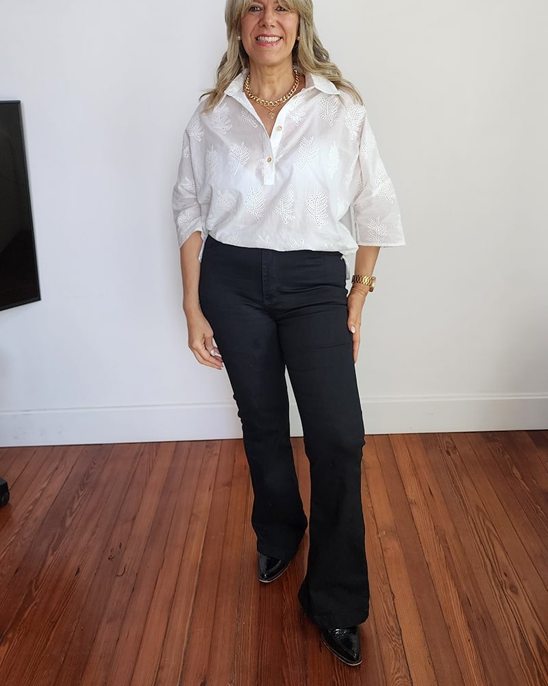 Pantalón Jean "FLARE LARGO NEGRO"