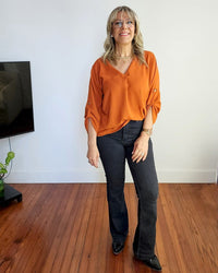 PANTALON JEAN FLARE LARGO - Gris