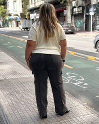 PANTALON JEAN LINEA CARGO - Gris
