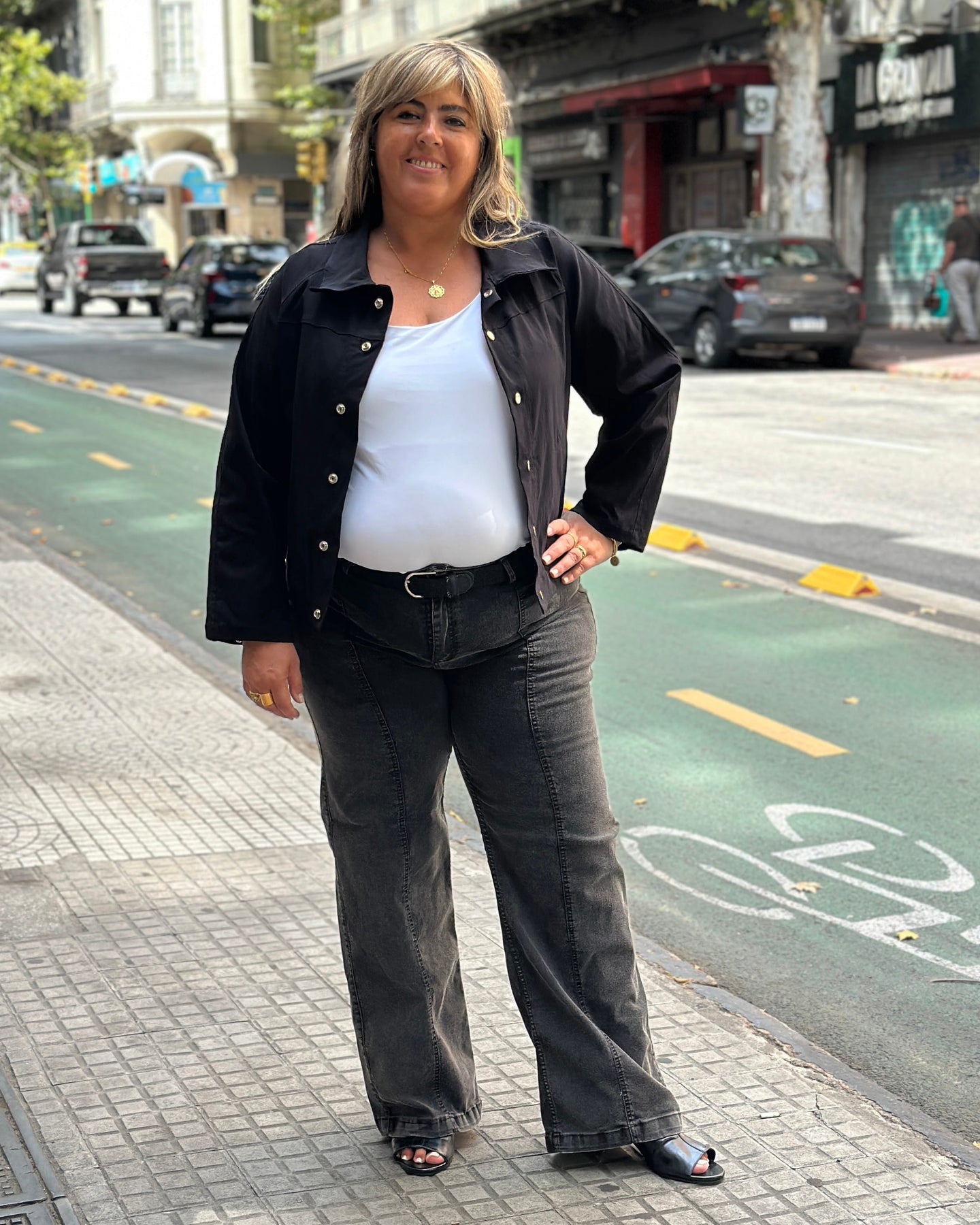 PANTALON JEAN LINEA - Gris