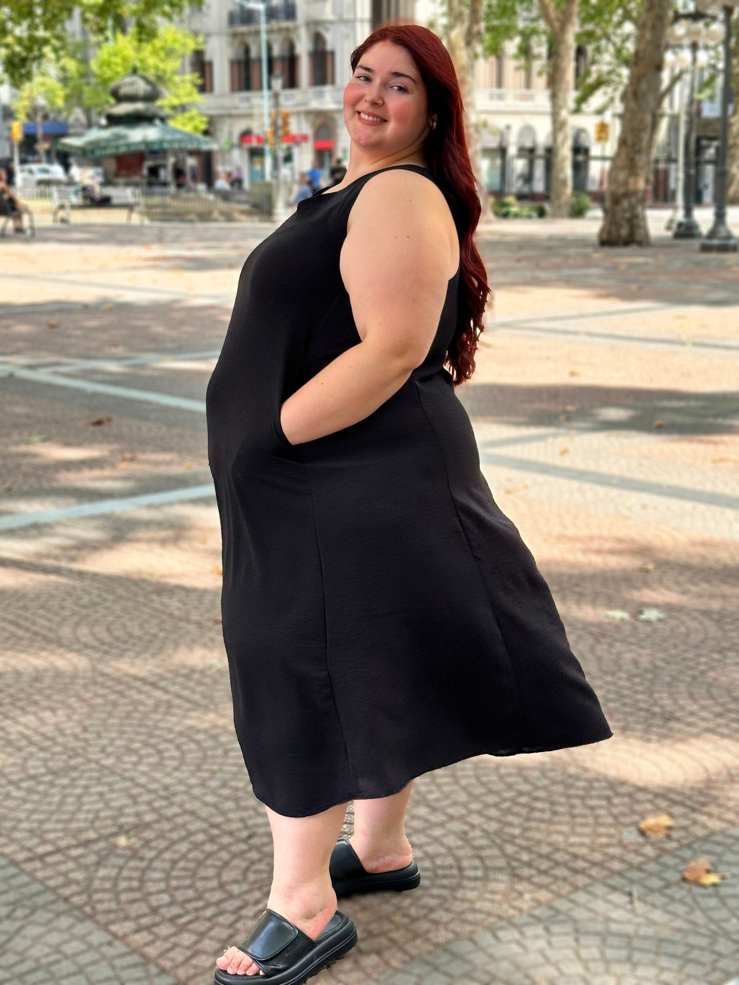 VESTIDO FLOW LARGO - Negro