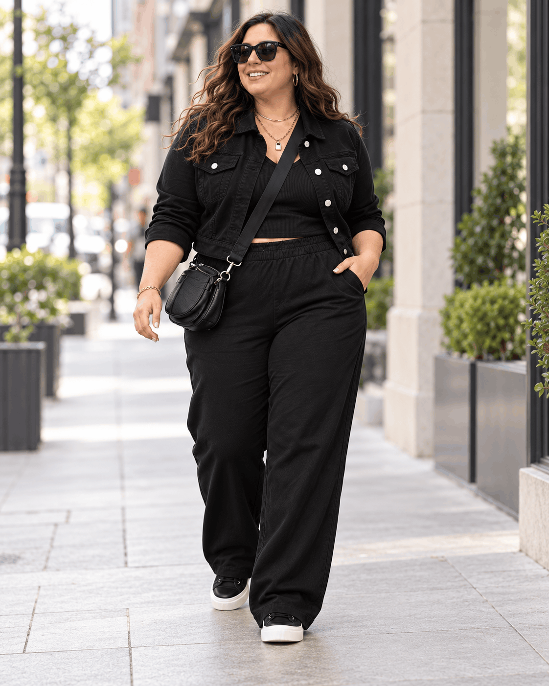 LOOK COMFORT BLACK  | Pantalón Morley + Remera Morley + Campera Jean Negra-🛡️COMPRA SEGURA🛡️