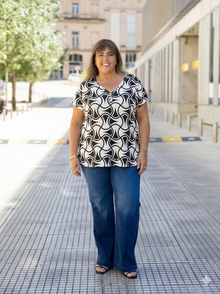 BLUSA EDITH - Estampada con espandex