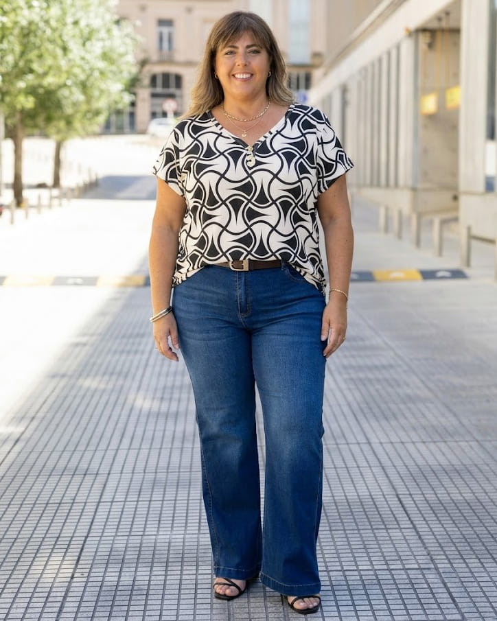 BLUSA EDITH - Estampada con espandex